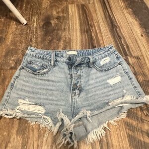 Altar'd State Light Blue Distressed Jean Shorts